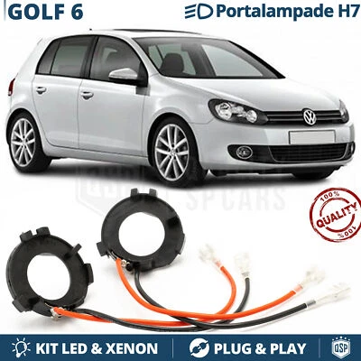 Coppia ADATTATORI Portalampada  per VW GOLF 6 VI 08-12 montaggio KIT LED xeno H7 - Immagine 1 di 4