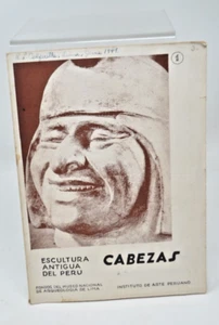 CABEZAS Escultura Antigua Del Peru 1939 Del Museo Nacional Head Sculpture - Imagen 1 de 5