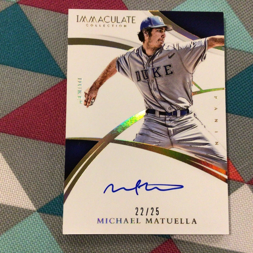 2015 Panini Immaculate Collegiate RC Gold 22/25 Michael Matuella #MM Auto - Duke - Image 1 of 2