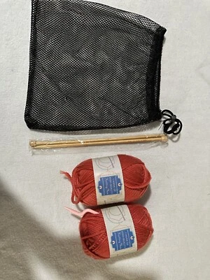 2 Hank of High-Quality Knitting Bulky Yarn and a set of Needle and Bag Orange - Image 1 of 4