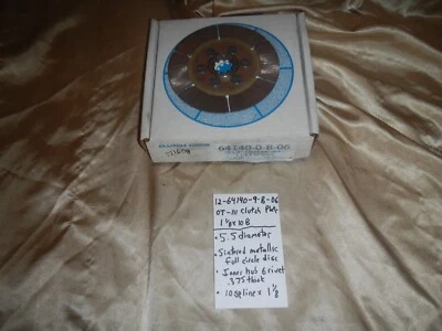 НОВЫЙ ИЗ СТАРЫХ ЗАПАСОВ ВИНТАЖНЫЙ ДИСК СЦЕПЛЕНИЯ TILTON 64140-9-B-06 10 ШЛИЦЕВ X 1 1/8 ДИАМЕТР 5,5 СПЕЧЕННЫЙ - Изображение 1 из 4