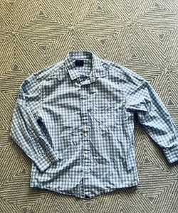 UNTUCKit Long Sleeve Button Shirt - White/Blue Checker - Large - Picture 1 of 5