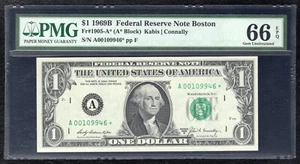 FR. 1905-A* 1969-B $1 *STAR* FEDERAL RESERVE NOTE BOSTON, MA PMG GEM UNC-66EPQ - Picture 1 of 2