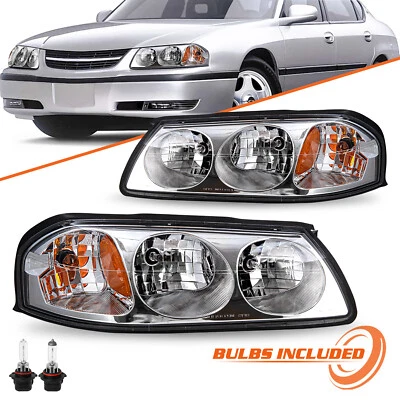 Сменные хромированные фары для Chevy Impala 2000-2005 годов выпуска с парой ламп - Изображение 1 из 4