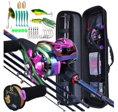 Kits Completos Caña de Pescar Carrete Juego de 5 Secciones carbono Estuche Bolsa - Image 1 of 4