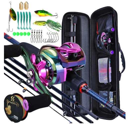 Kits Completos Caña de Pescar Carrete Juego de 5 Secciones carbono Estuche Bolsa - Image 1 of 4