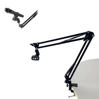 INTSUPERMAI® Microphone Mount Holder Adjustable Clamp Arm Stand for Desk Max 4.5cm Diameter