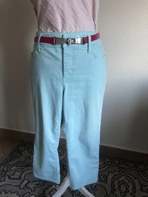 Pantalones para mujer St Johns Bay azul-verde talla 10P bolsillos botón cremallera Foto 1 de 4