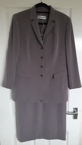 Gerry Weber Ladies Jacket Pencil Skirt Two Piece Suit Size 14 Silver Grey - Picture 1 of 7