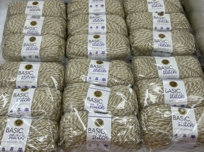 Lion Brand Yarn "Tan/White" 18 Skeins #1085 - Image 1 of 4