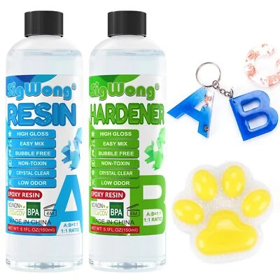 Résine Époxy Transparente - 300ml 1 1 Ratio Resine Epoxy Transparente Kit Com... - Photo 1/4