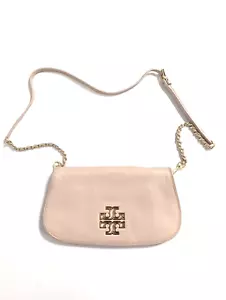 Bolso sin asas bandolera de cuero Britten TORY BURCH con correa de cadena - rosa rubor - Imagen 1 de 7