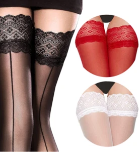 FIORE CELIA Halterlose Strümpfe Damenstrümpfe mit Naht 30DEN Nylonstrümpfe S-L - Bild 1 von 6