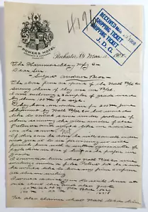 Antica carta intestata hotel Powers Hotel Rochester New York 1908 - Foto 1 di 3