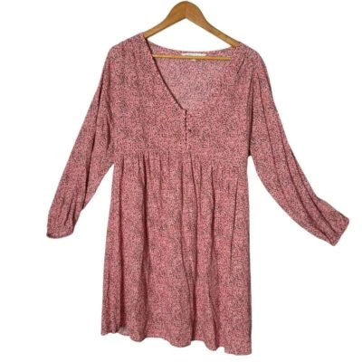 The Nines by Hatch Maternity Tunic Top Womens L Pink Ditsy Floral Print Modest - Image 1 of 4