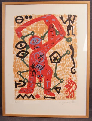 A.R. Penck - Golfer - Serigrafie - limitiert 9/35 - signiert - 62,5 x 83 cm - Bild 1 von 4