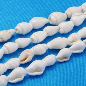10 Strd White Trumpet Shell Beads Mini Sea Shell Loose Spacer Beads Craft 6~11mm - Picture 1 of 3