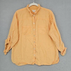 J. Jill Oversized Tunic Women PM Light Orange 100% Lyocell Travel Casual Relaxed - Picture 1 of 8