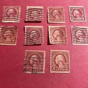 10 US 2¢ Washingtons Coils Unchecked Used ( Lot 47 File 102) - Picture 1 of 3