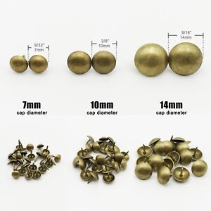 25/100X Antique Brass Upholstery Nail Jewelry Gift Box Sofa Decorative Tack Stud
