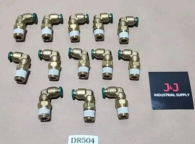 *NEW SURPLUS* [13] Parker Prestolok 90° Brass Swivel Elbows 1/4" Tube + Warranty - Image 1 of 4