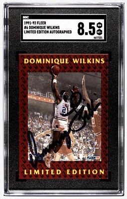 1991-1992 FLEER 🔥DOMINIQUE WILKINS🔥PACK PULLED AUTO #6 SGC 8.5MT+ "WITH STAMP" - Image 1 of 2