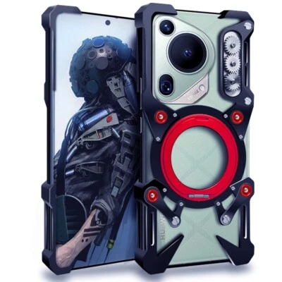 Metal Aluminum Rimless Stand Bumper Case For Huawei Pura 70 P60 Ultra Pro + Art - Image 1 of 4