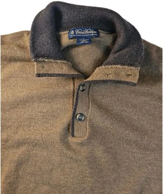 Suéter Henley Tejido Grande Brooks Brothers Extra Fino Italiano Lana Merino Para Hombres L Foto 1 de 4
