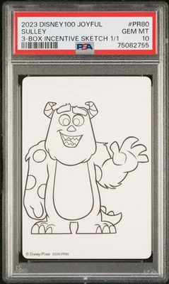 2023 DISNEY 100 JOYFUL SKETCH CARD #PR 80 SULLEY SKETCH CARD 1 OF 1 PSA 10 - Image 1 of 2