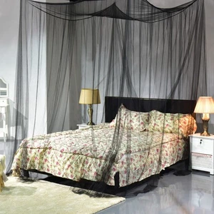 Giantex 4 Corner Post Bed Canopy Mosquito Net Bedding Full/Queen/King Size Black - Picture 1 of 6