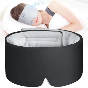 MUSICOZY Ice Silk Sleep Headphones with Bluetooth Mask Eye Mask for Sleeping ... - Picture 1 of 9