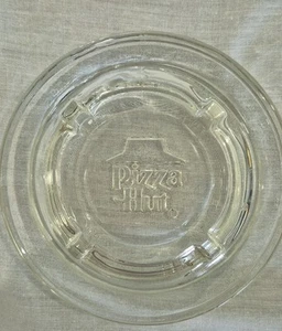 Clear Glass Pizza Hut Ashtray Vintage 80's Ash Tray - Picture 1 of 4