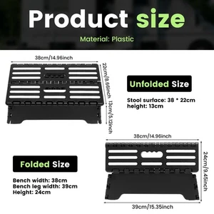 Collapsible Foot Stool 5 inch Plastic Nonslip Portable Folding Step Stool CrKwU - Picture 1 of 11