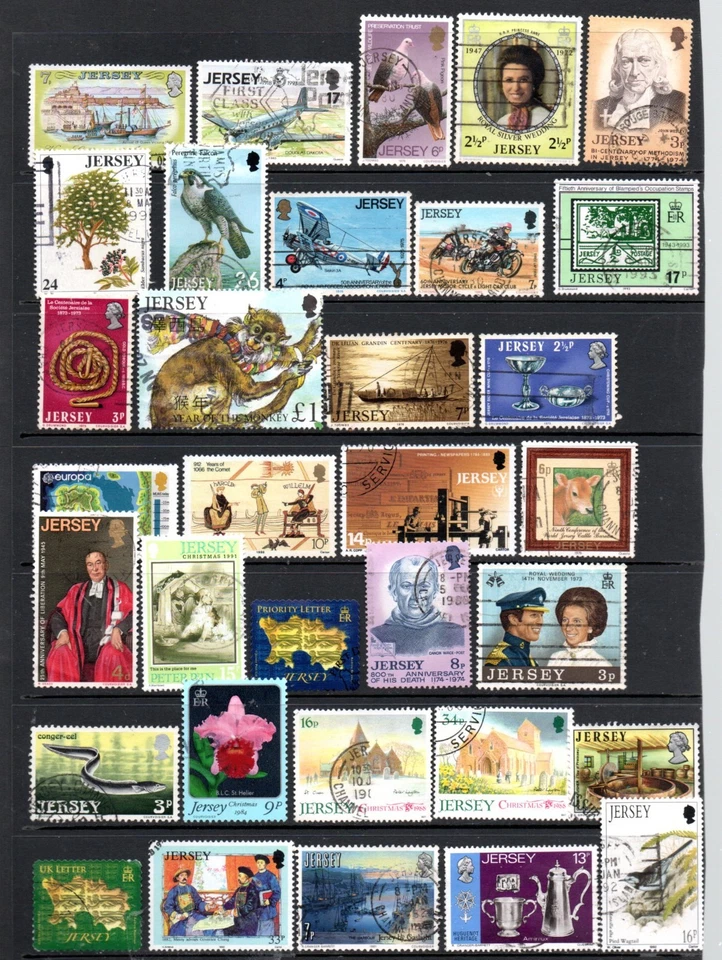 Jersey:  a selection of used stamps x 33 - Image 1 of 1