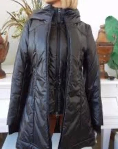 Mackage Black Coat with Hood Double ZipperSZ M Knee Length - Picture 1 of 10