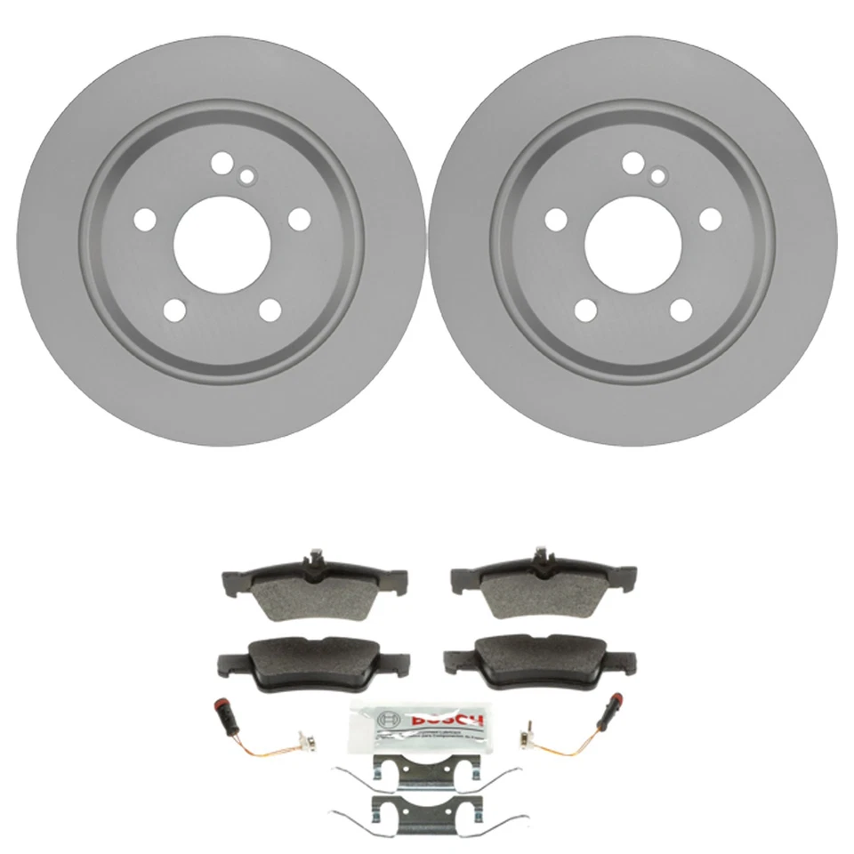 Kit de rotores de freno de disco trasero y pastillas de freno semi-metálicas Bosch para W221 S550 R230 SL550 Foto 1 de 1