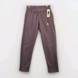 ADIDAS WOMEN'S RELAXED FIT TAPERED LEG FLEECE PANT SIZE SMALL COLOR PURPLE - Picture 1 of 6
