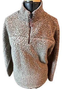 True Grit Damen Small Taupe Frosty Tipped Sherpa Fleece 1/4 Zip Pullover - Bild 1 von 6