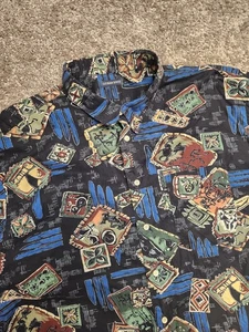 Gitman Bros Tiki Hawaiian Aloha Button Up Short Sleeved Shirt - XL - Picture 1 of 6