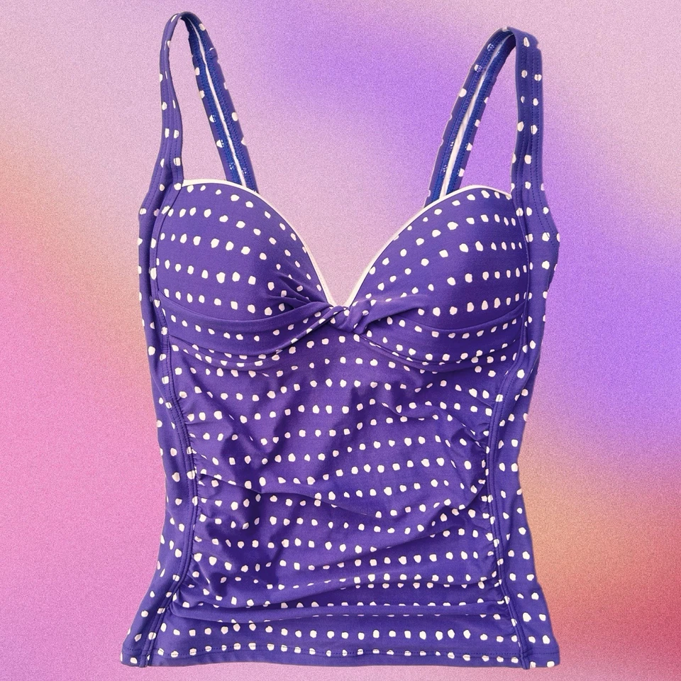 Tankini Moon Tide púrpura lunares novia talla 8/pequeño retro Foto 1 de 4