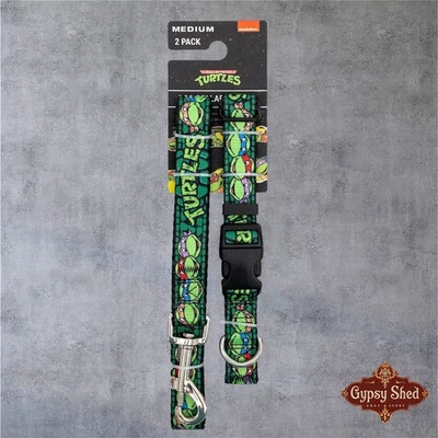 Nuevo paquete mediano de 2 piezas de collar y correa para perro Tortugas Ninja adolescentes mutantes Foto 1 de 3