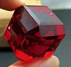 AA+++ Large Red Topaz Cube Shape Box Loose Gemstone Gift for Women/Her - Picture 1 of 11