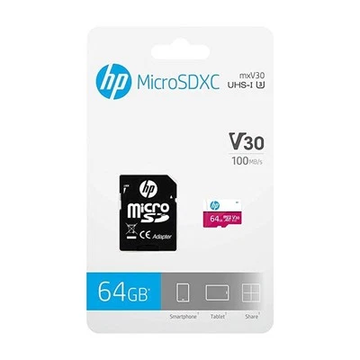 HP 64gb Micro SDXC Memory Card MXV30 UHS-I U3 - Image 1 of 4