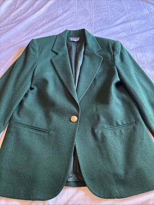 Women's Lined Wool Blazer, Savannah, Dark Green, Size 12 - Image 1 of 4