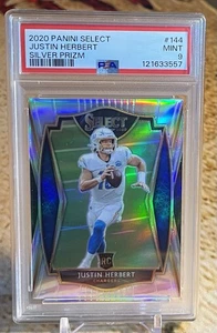 2020 Panini Select JUSTIN HERBERT Rookie RC Silver Prizm #144 ~ PSA 9 - Picture 1 of 2