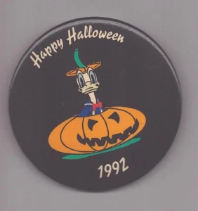 Botón Pinback Disney - Feliz Halloween - 1992 - Pato Donald - Imagen 1 de 2