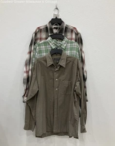 Banana Republic Men Multi Plaid Solid Long Sleeve Button Down Shirts Size Large - Picture 1 of 7