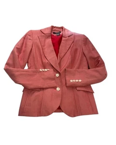 Etcetera blazer linen blend red/ Salmon clueless old money academia meeting sz 0 - Picture 1 of 17