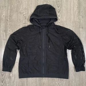 Chaqueta LULULEMON Malla sobre Malla Cremallera Completa Capucha NEGRA, talla 8 o 10 - Imagen 1 de 7