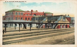 R.R. Station, Burlington, VT Vintage PC veröffentlicht 1921 - Bild 1 von 2